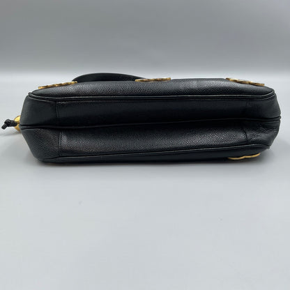 CHANEL TRIPLE CC BLACK LEATHER SHOULDER BAG (CC’s REPLATED)