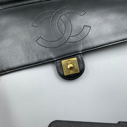 CHANEL BLACK CLASSIC SINGLE FLAP SHOULDER BAG