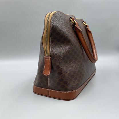 CELINE BROWN MACADAM BIASON HANDBAG