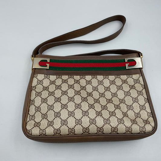 GUCCI BROWN SHERRY LINE SHOULDER BAG