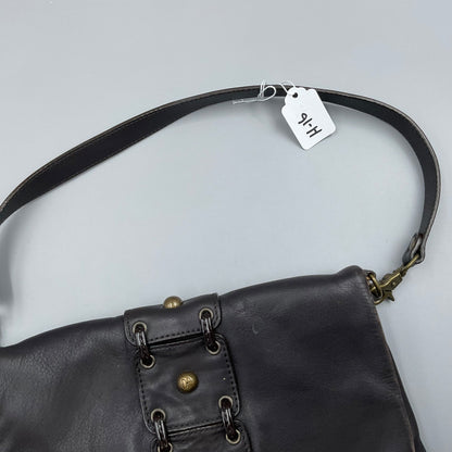 DONALD J. PLINER BLACK LEATHER CLUTCH BAG
