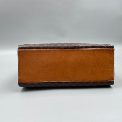 CELINE BROWN MACADAM HANDBAG w/CHAIN