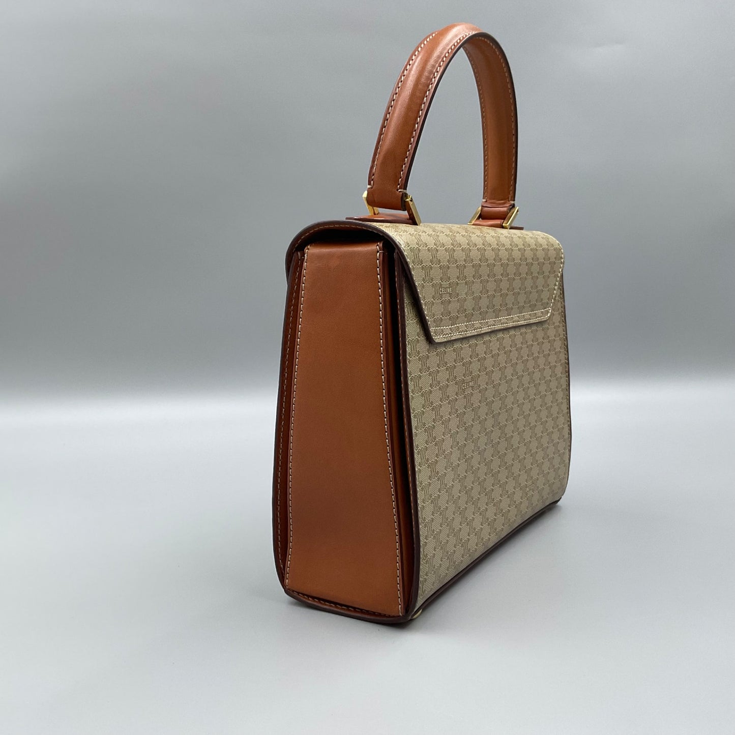 CELINE TAN MACADAM HANDBAG