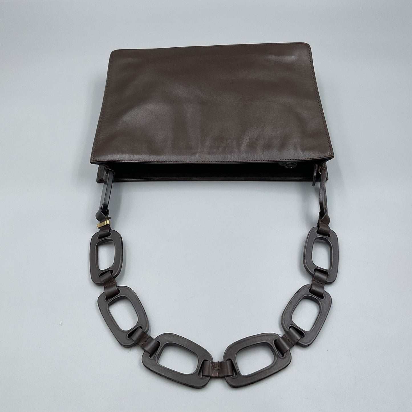 GUCCI BROWN BAG w/ LINK STRAP (INSIDE TEARS)