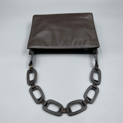 GUCCI BROWN BAG w/ LINK STRAP (INSIDE TEARS)
