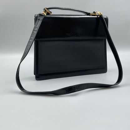 YSL BLACK LEATHER SHOULDER BAG