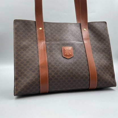 CELINE BROWN MACADAM TOTE BAG