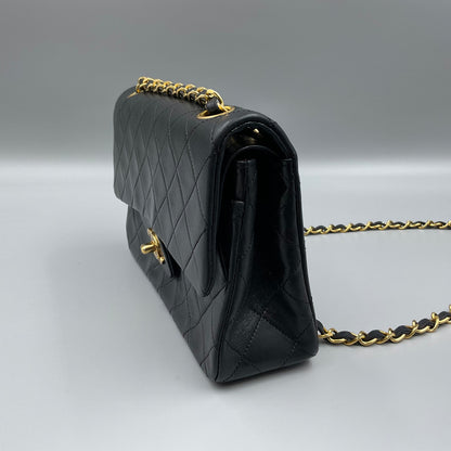 '89-'91 CHANEL TIMELESS/CLASSIQUE BLACK LEATHER CROSSBODY BAG