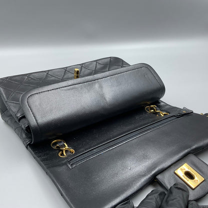 '89-'91 CHANEL TIMELESS/CLASSIQUE BLACK LEATHER CROSSBODY BAG