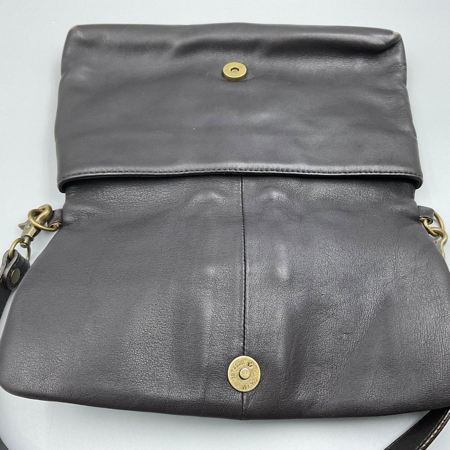 DONALD J. PLINER BLACK LEATHER CLUTCH BAG