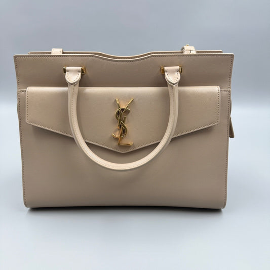 ST. LAURENT BEIGE UPTOWN TOTE BAG