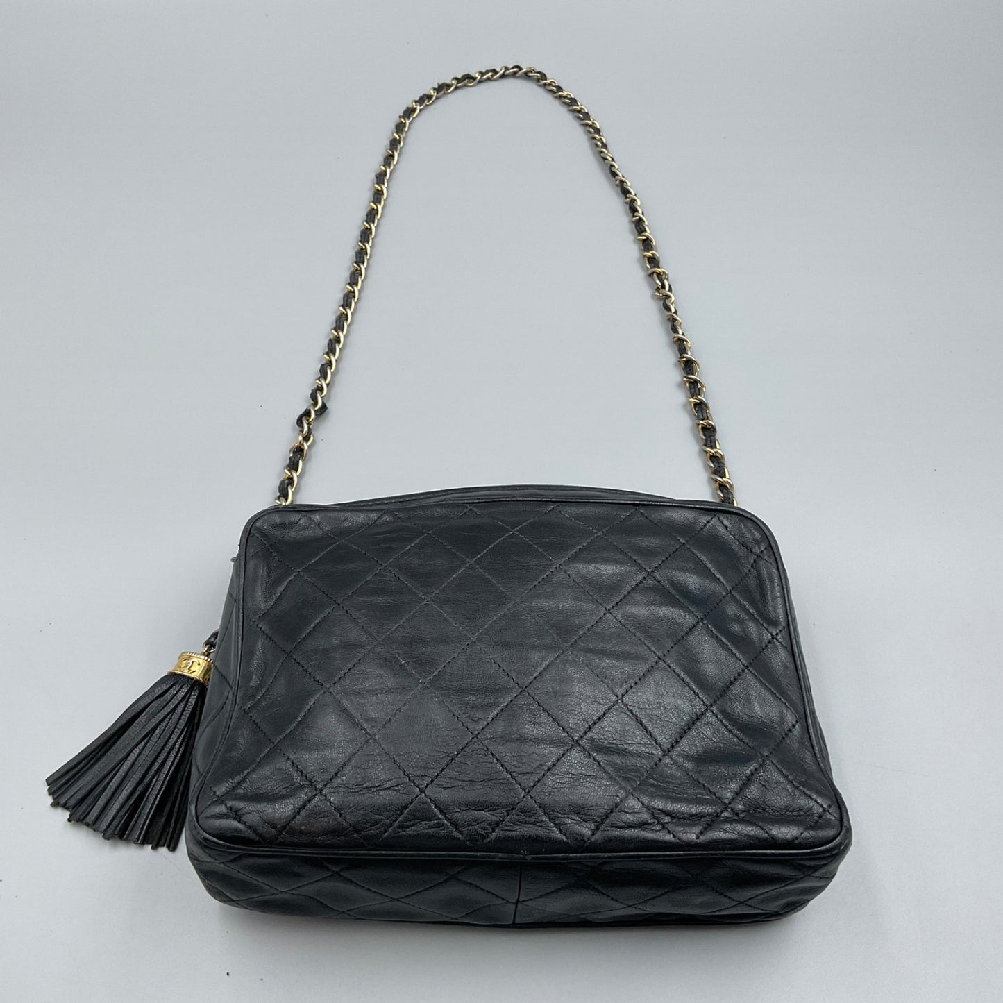 CHANEL BLACK MATELASSE SHOULDER BAG