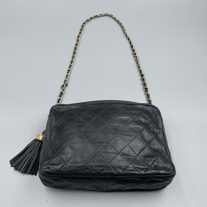 CHANEL BLACK MATELASSE SHOULDER BAG