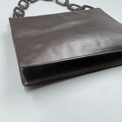 GUCCI BROWN BAG w/ LINK STRAP (INSIDE TEARS)