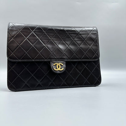 CHANEL BLACK MATELASSE CC SHOULDER BAG