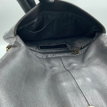DONALD J. PLINER BLACK LEATHER CLUTCH BAG