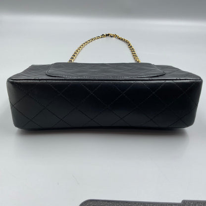 '89-'91 CHANEL TIMELESS/CLASSIQUE BLACK LEATHER CROSSBODY BAG