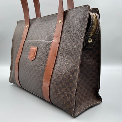CELINE BROWN MACADAM TOTE BAG