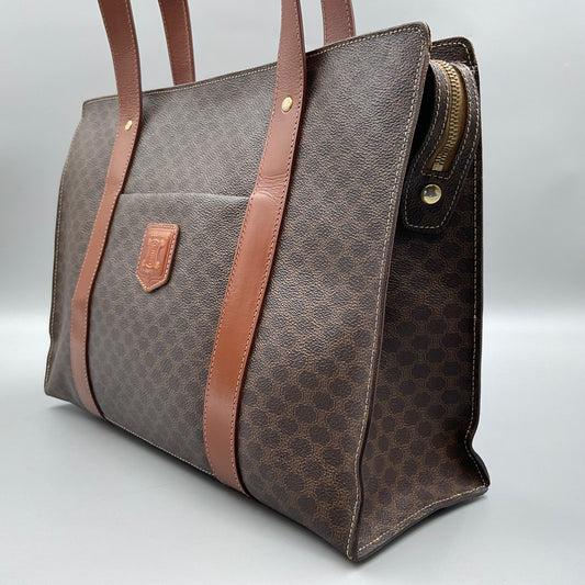 CELINE BROWN MACADAM TOTE BAG