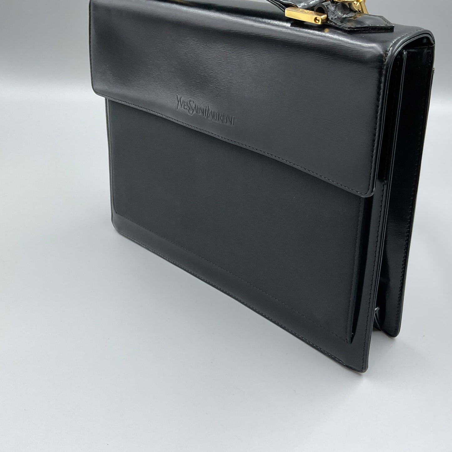 YSL BLACK LEATHER SHOULDER BAG