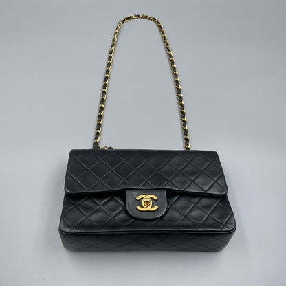 '89-'91 CHANEL TIMELESS/CLASSIQUE BLACK LEATHER CROSSBODY BAG
