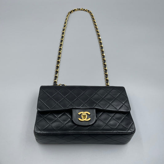 '89-'91 CHANEL TIMELESS/CLASSIQUE BLACK LEATHER CROSSBODY BAG