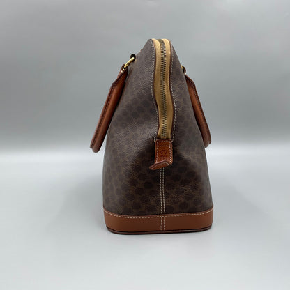 CELINE BROWN MACADAM BIASON HANDBAG