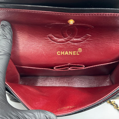 '89-'91 CHANEL TIMELESS/CLASSIQUE BLACK LEATHER CROSSBODY BAG