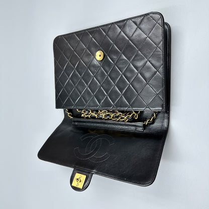 CHANEL BLACK MATELASSE CC SHOULDER BAG