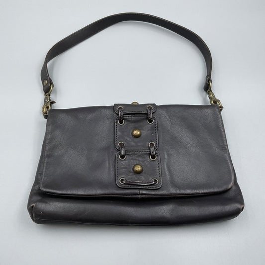 DONALD J. PLINER BLACK LEATHER CLUTCH BAG