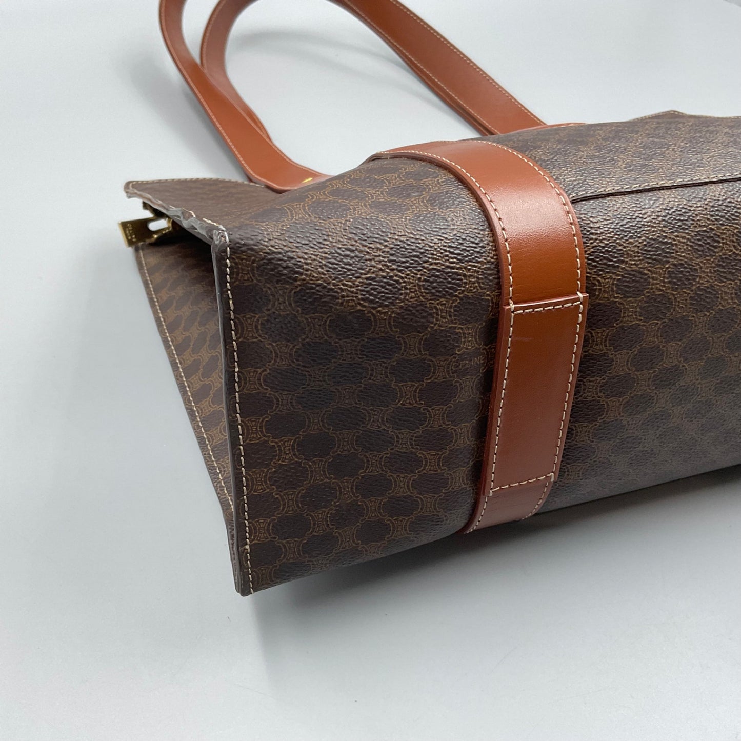 CELINE BROWN MACADAM TOTE BAG
