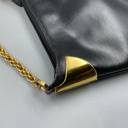 GUCCI BLACK LEATHER SHOULDER BAG