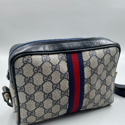GUCCI BLUE GG SUPREME SHERRY LINE  CROSSBODY BAG