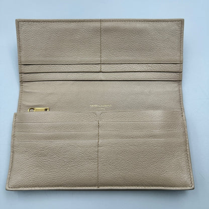 YSL BEIGE LEATHER WALLET