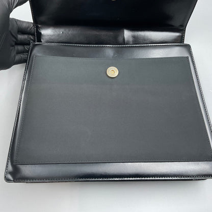 YSL BLACK LEATHER SHOULDER BAG