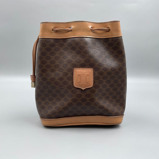 CELINE BROWN SAC SEAU MACADAM BUCKET BAG
