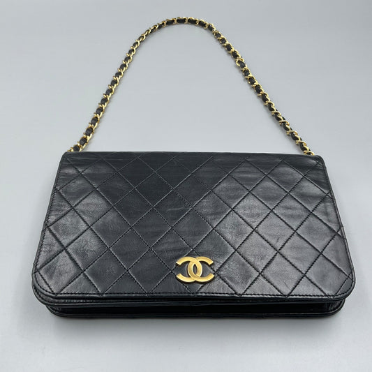 '89 CHANEL BLACK TIMELESS/CLASSIQUE FULL FLAP